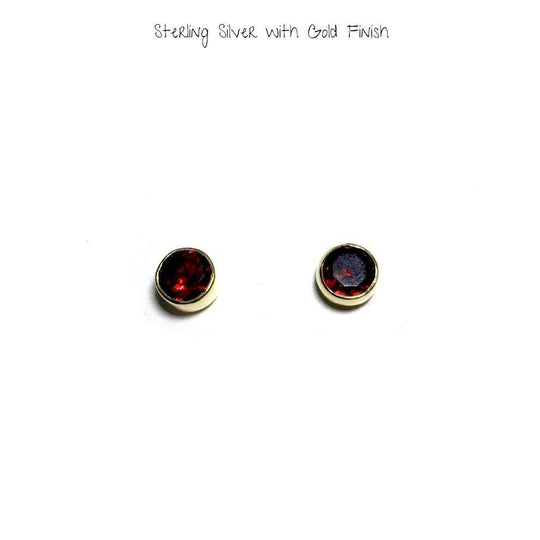 Garnet Stud Earrings - Rocks and Gems Canada