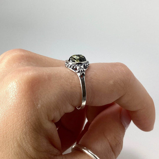 Green Amber Ring - Rocks and Gems Canada