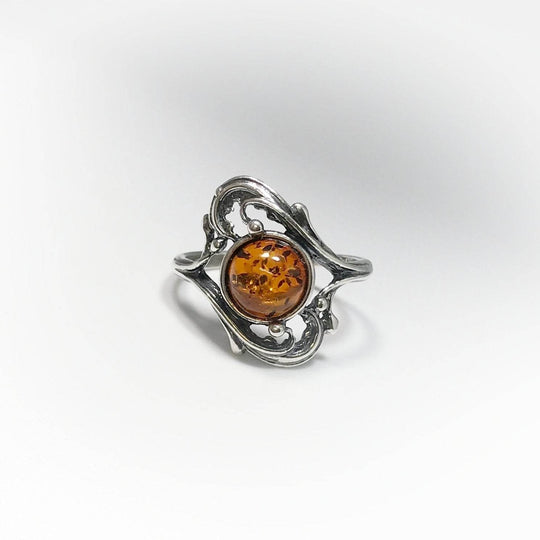 Cognac Amber Ring - Rocks and Gems Canada