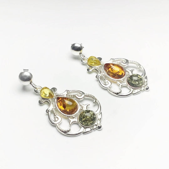 Mixed Amber Stud Earrings - Rocks and Gems Canada