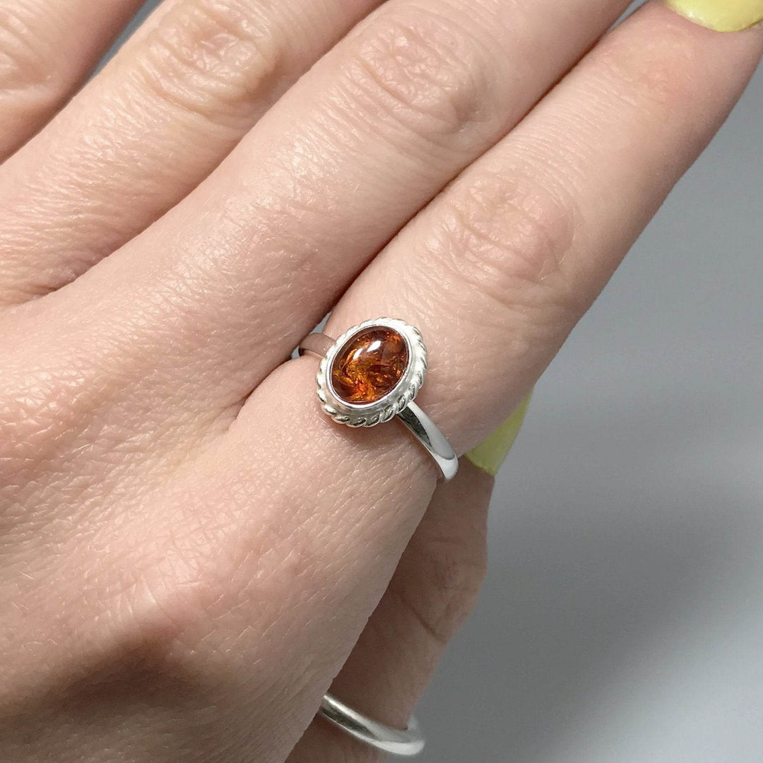 Cognac Amber Ring - Rocks and Gems Canada