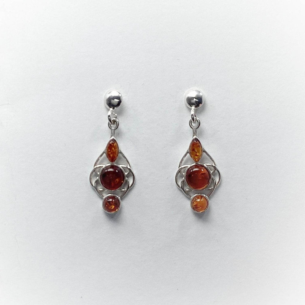 Cognac Amber Stud Earrings - Rocks and Gems Canada