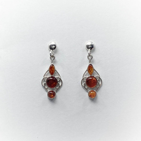 Cognac Amber Stud Earrings - Rocks and Gems Canada