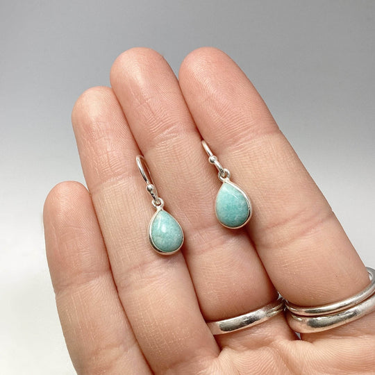 Amazonite Dangle Earrings - Rocks and Gems Canada