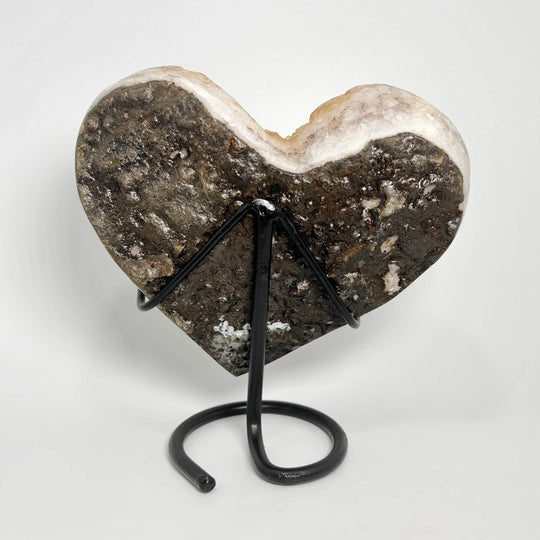 Citrine Druze Cluster Heart On Stand - Rocks and Gems Canada