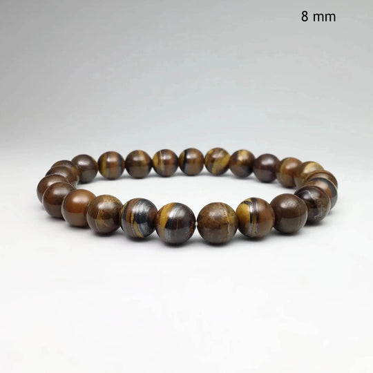 Brown Gold Tiger Iron Beaded Bracelet - Rocks and Gems Canada