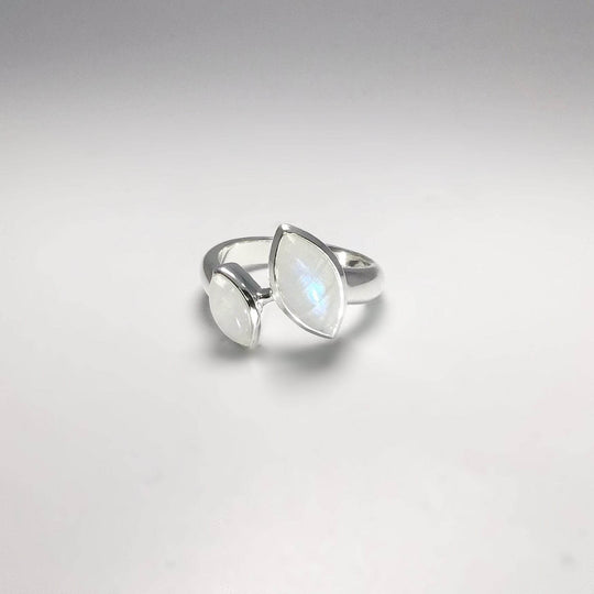 Rainbow Moonstone Ring - Rocks and Gems Canada