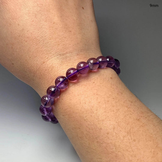 Amethyst Beaded Bracelet - High Quality - Rocks and Gems Canada