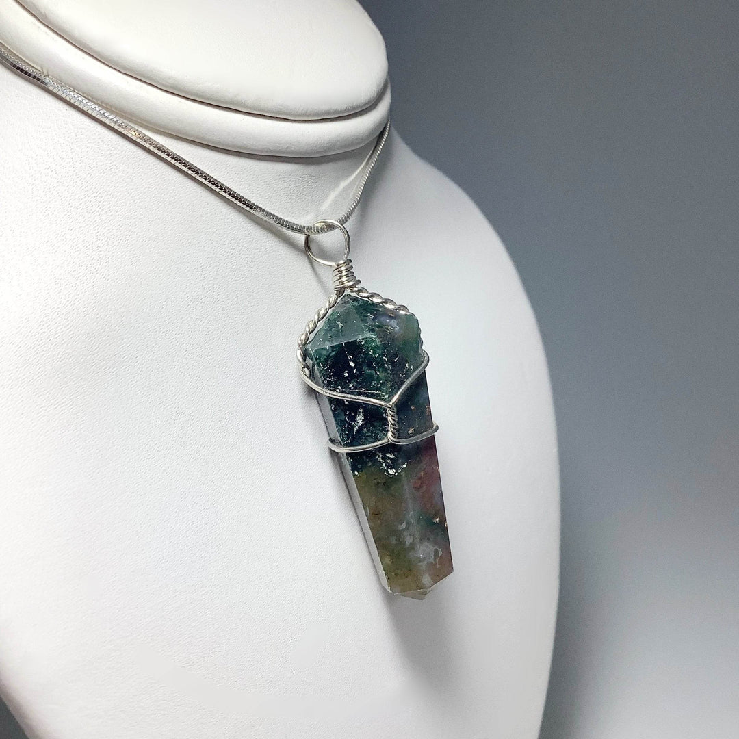 Wire Wrapped Indian Agate Pendant - Rocks and Gems Canada