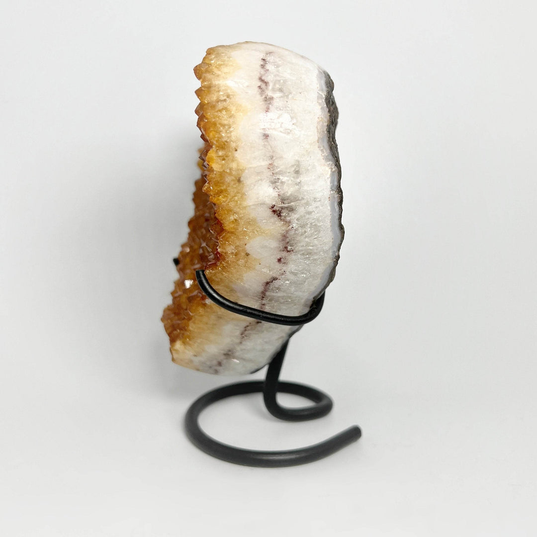 Citrine Druze Cluster Heart On Stand - Rocks and Gems Canada