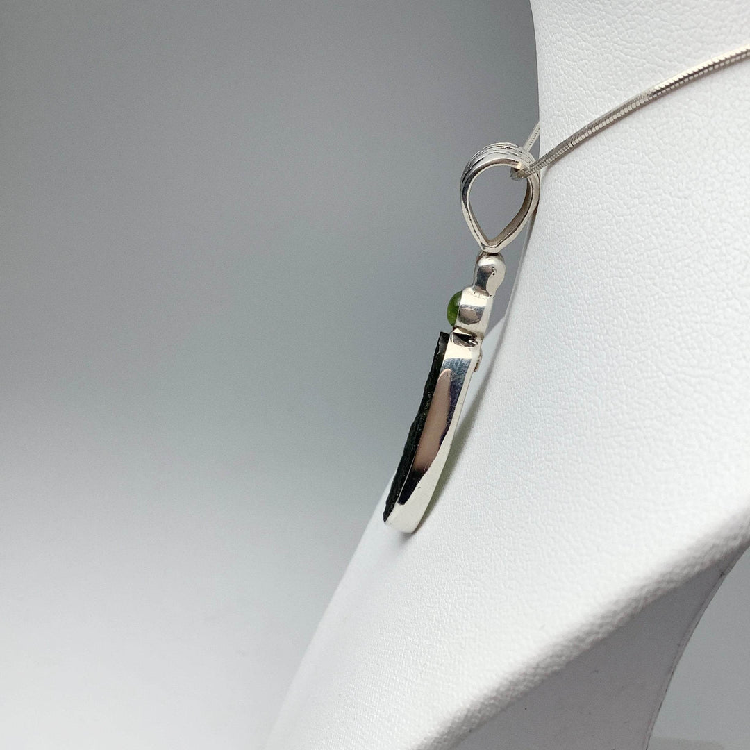 Moldavite and Peridot Pendant - Rocks and Gems Canada