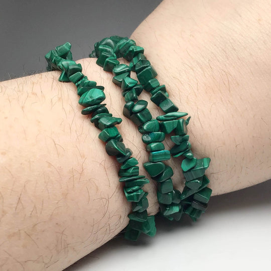 Malachite Chip Beaded Bracelet - Rocks and Gems Canada
