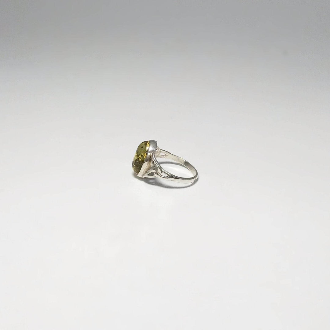 Green Amber Ring - Rocks and Gems Canada