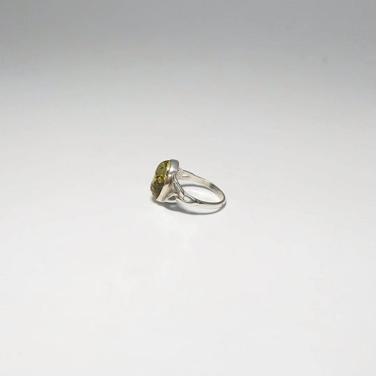 Green Amber Ring - Rocks and Gems Canada