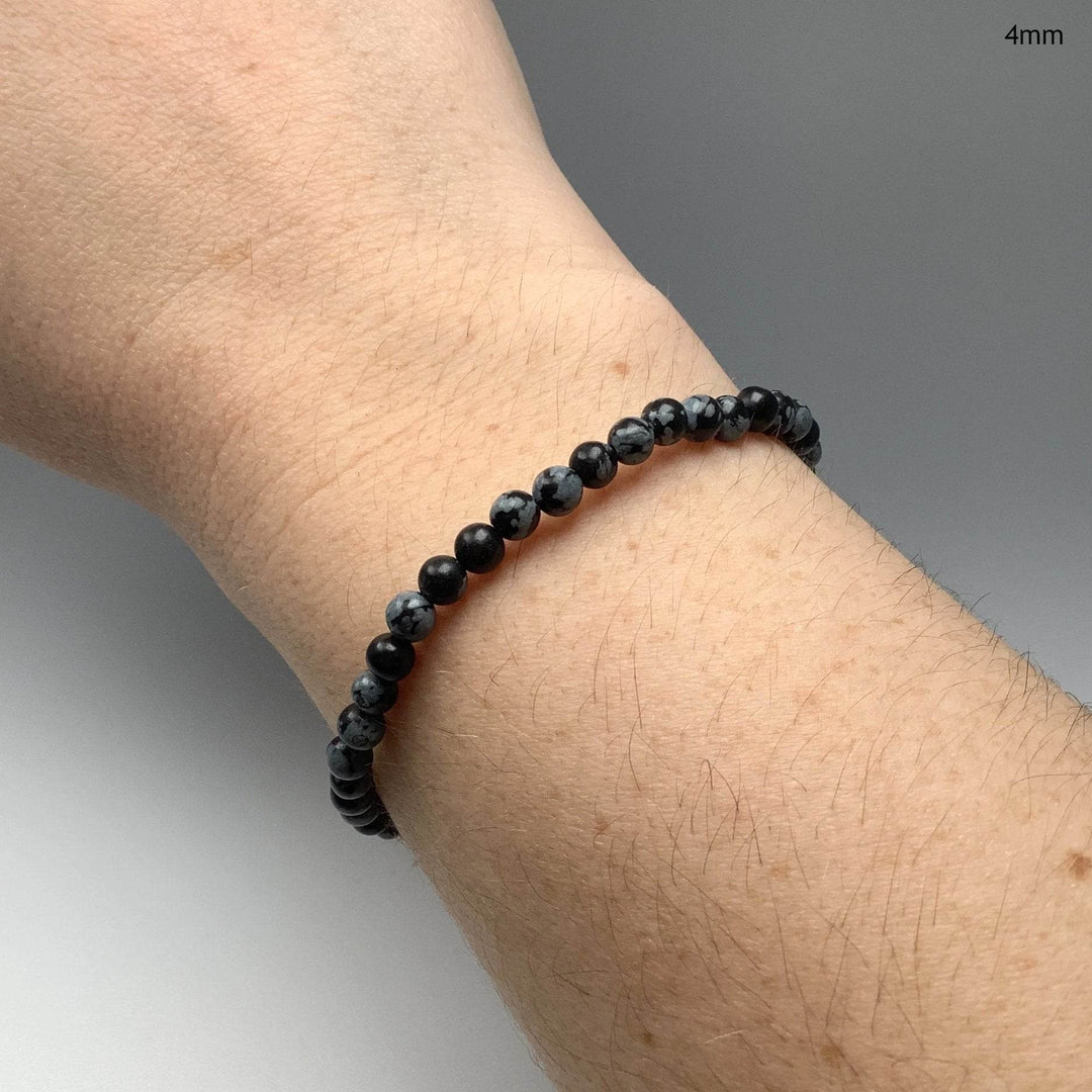 Snowflake Obsidian Beaded Bracelet - Rocks and Gems Canada