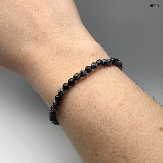 Snowflake Obsidian Beaded Bracelet - Rocks and Gems Canada