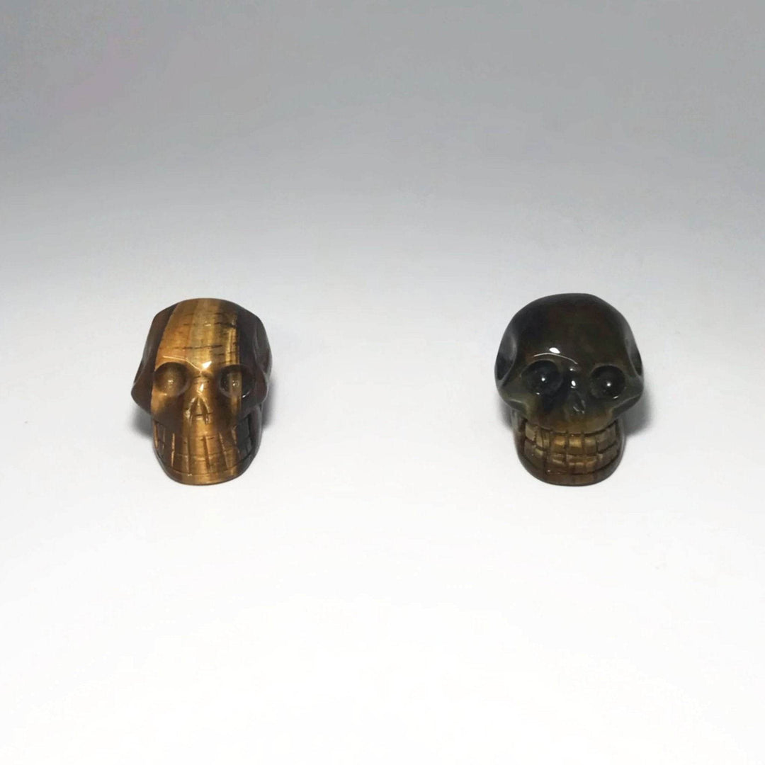 Carved Tiger Eye Skull - Rocks and Gems Canada