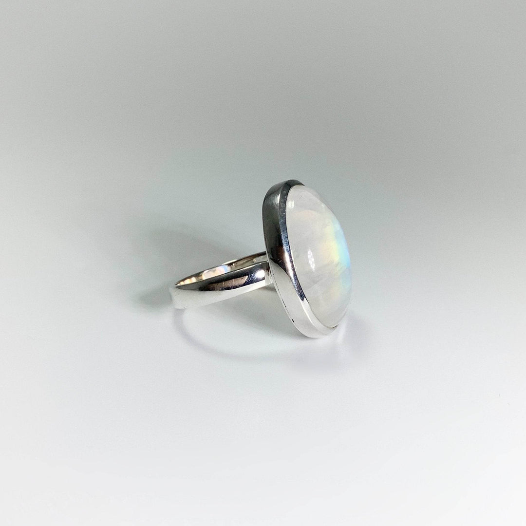 Rainbow Moonstone Ring - Size 7.25 - Rocks and Gems Canada
