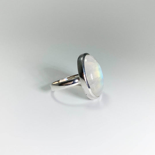 Rainbow Moonstone Ring - Size 7.25 - Rocks and Gems Canada