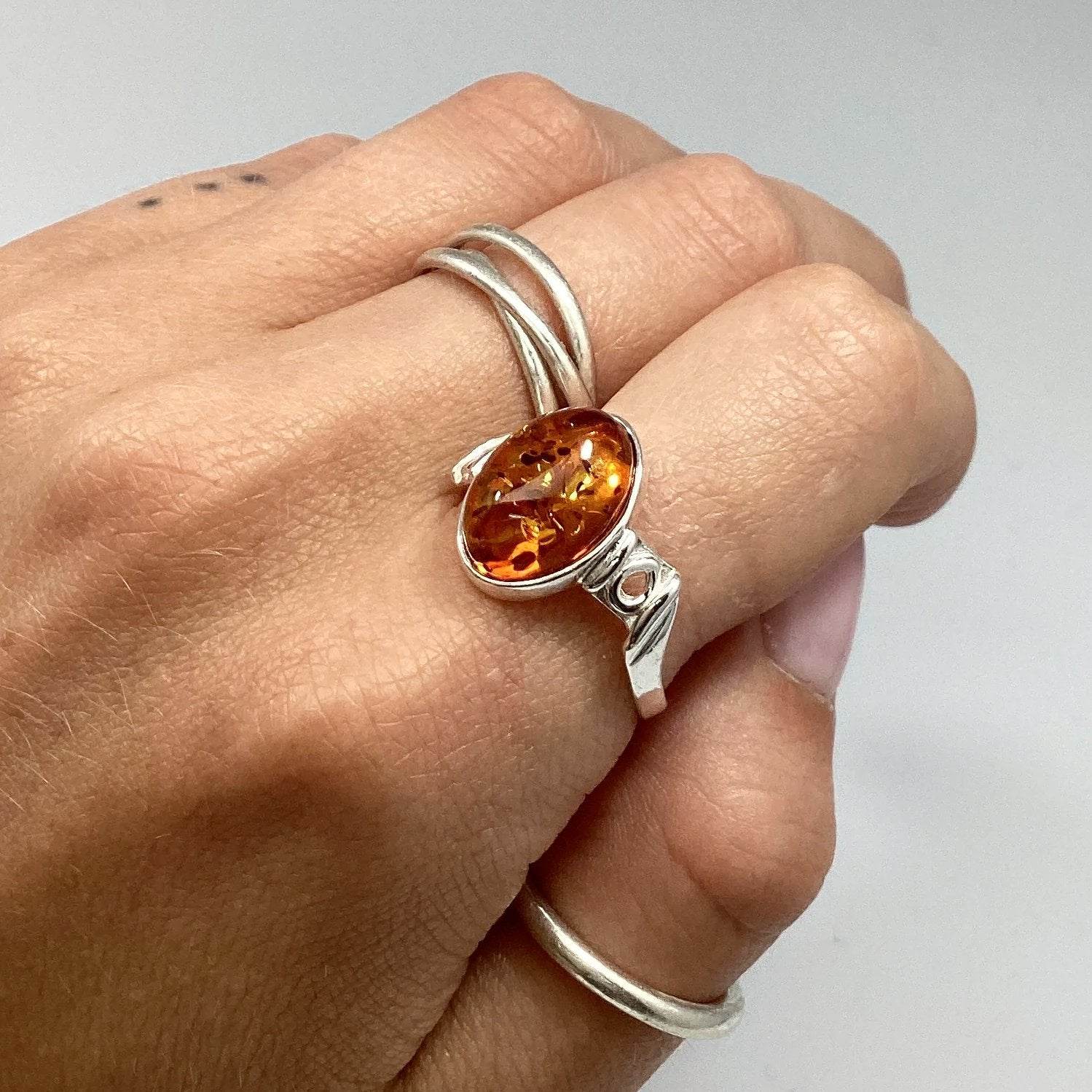 Cognac Amber Ring - Rocks and Gems Canada