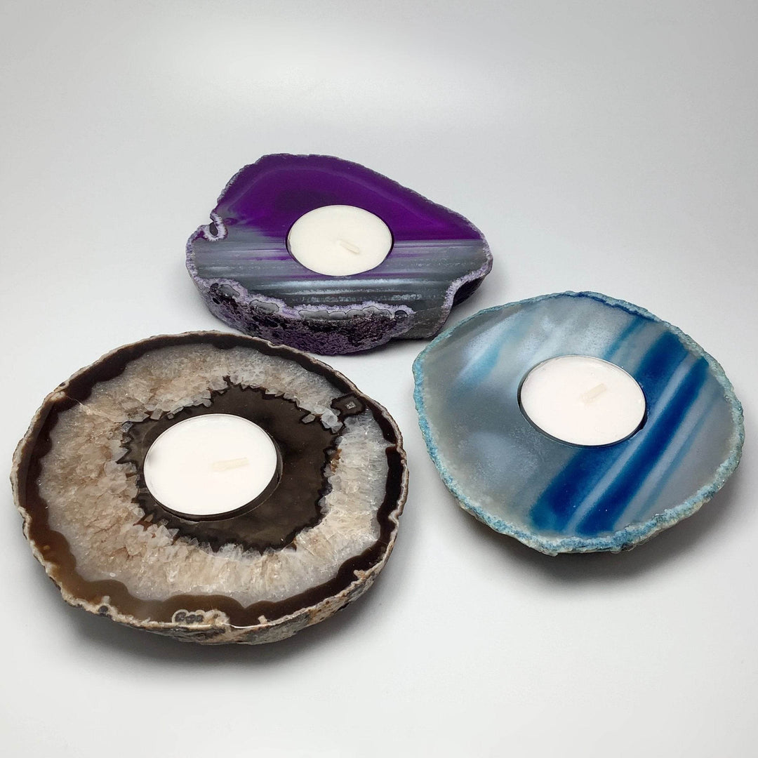 Agate Candle Holder - Rocks and Gems Canada