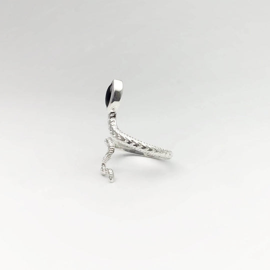 Black Onyx Snake Ring - Rocks and Gems Canada