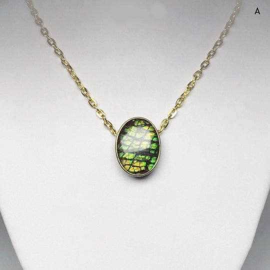 Alberta Ammolite 14K Gold Pendant - Rocks and Gems Canada