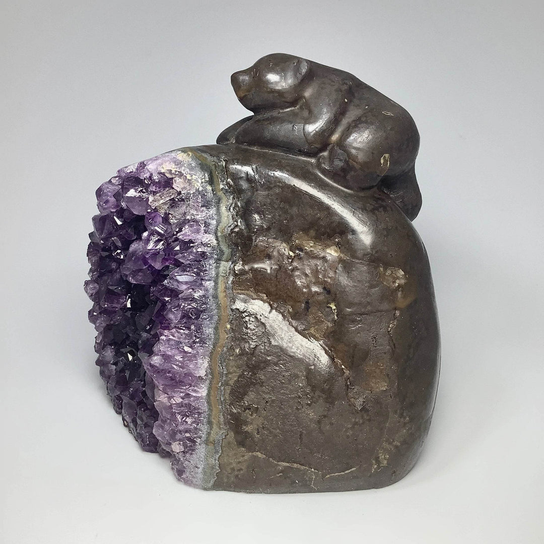 Amethyst Bear Carving - Rocks and Gems Canada