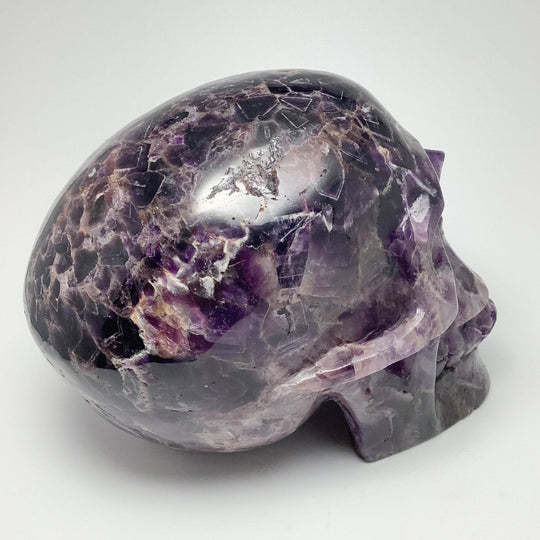 Large Chevron Amethyst Crystal Skull - Rocks and Gems Canada