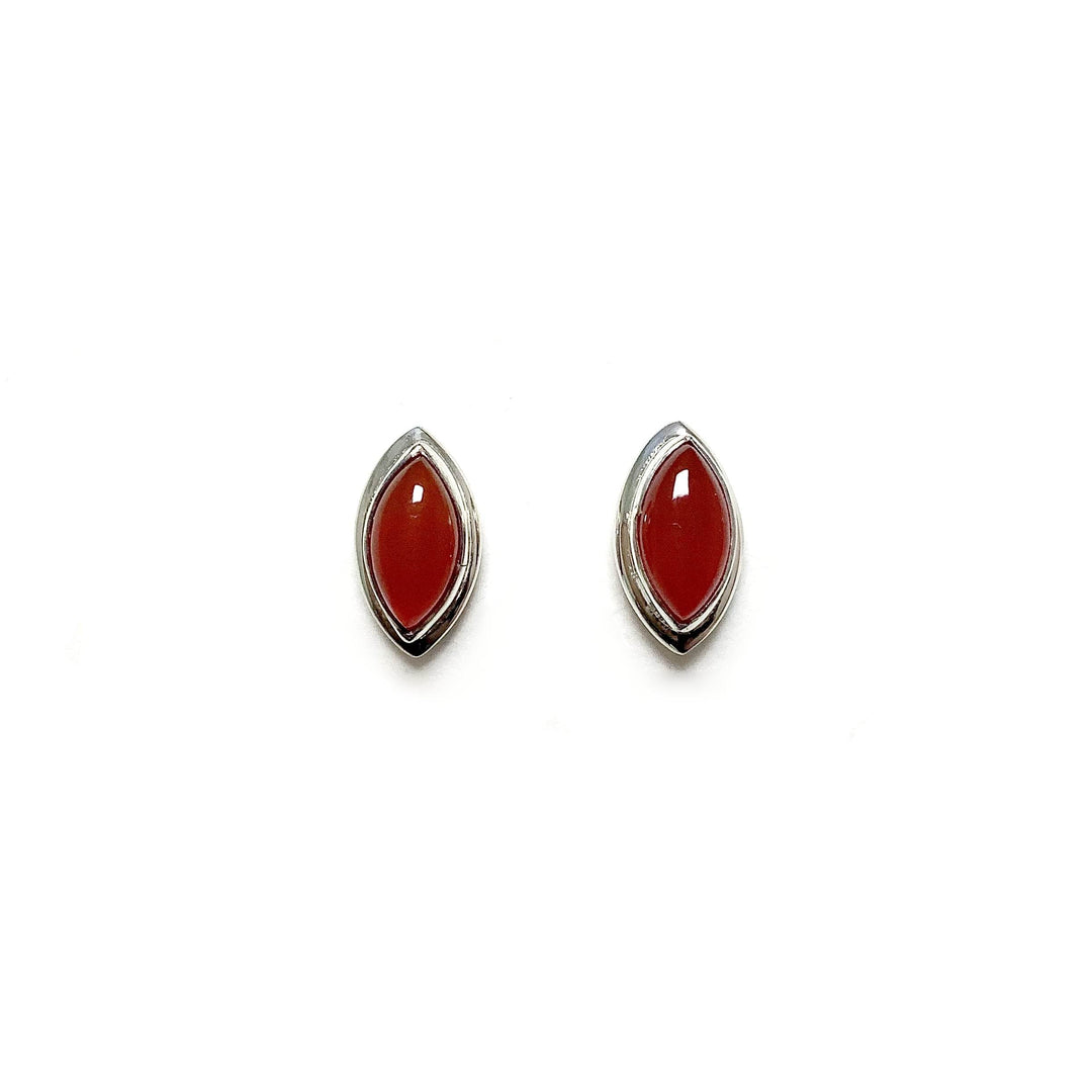 Carnelian Agate Stud Earrings - Rocks and Gems Canada