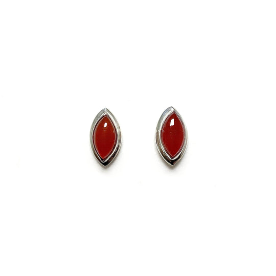 Carnelian Agate Stud Earrings - Rocks and Gems Canada