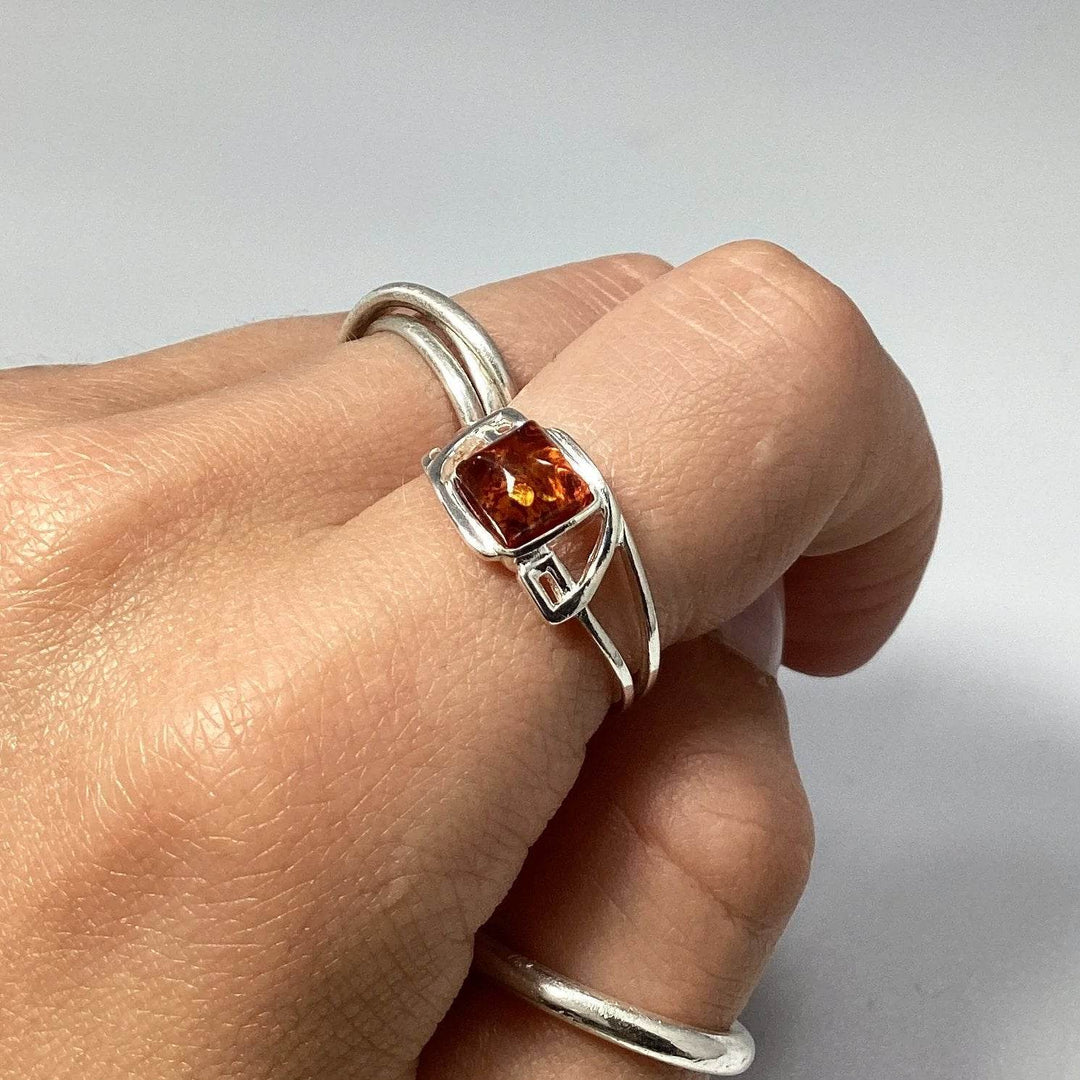 Cognac Amber Ring - Rocks and Gems Canada