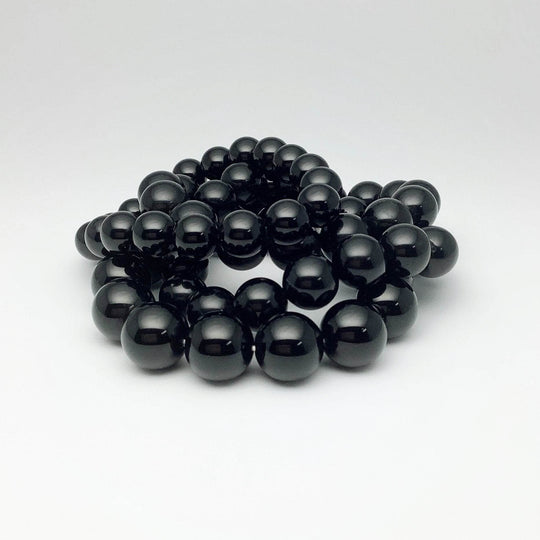 Black Obsidian Beaded Bracelet - Rocks and Gems Canada