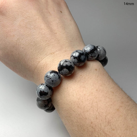 Snowflake Obsidian Beaded Bracelet - Rocks and Gems Canada