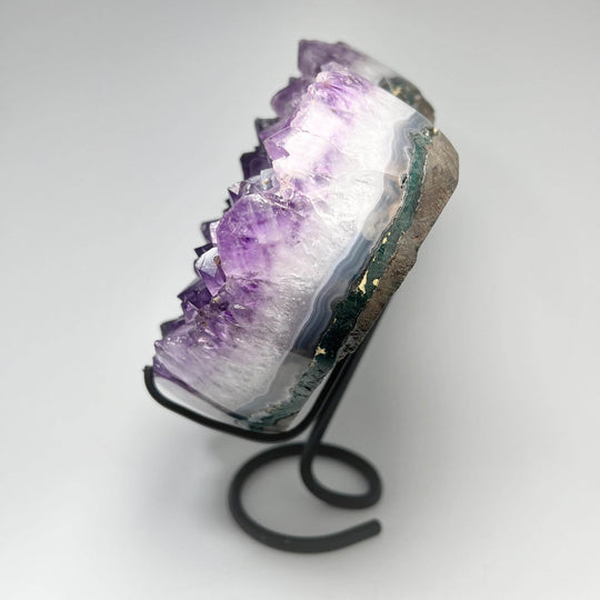 Large Amethyst Druze Cluster Heart On Stand - Rocks and Gems Canada