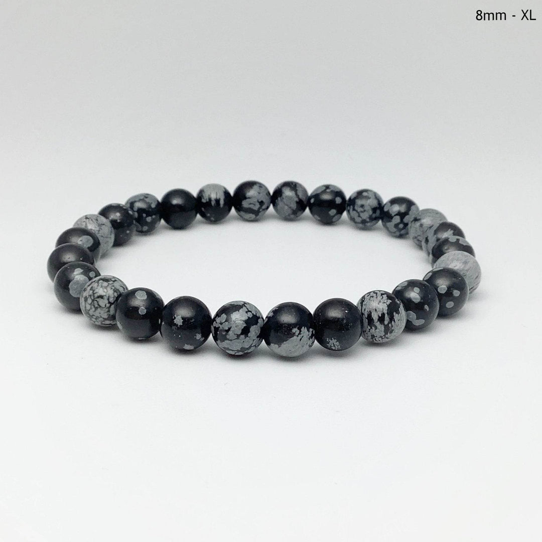 Snowflake Obsidian Beaded Bracelet - Rocks and Gems Canada