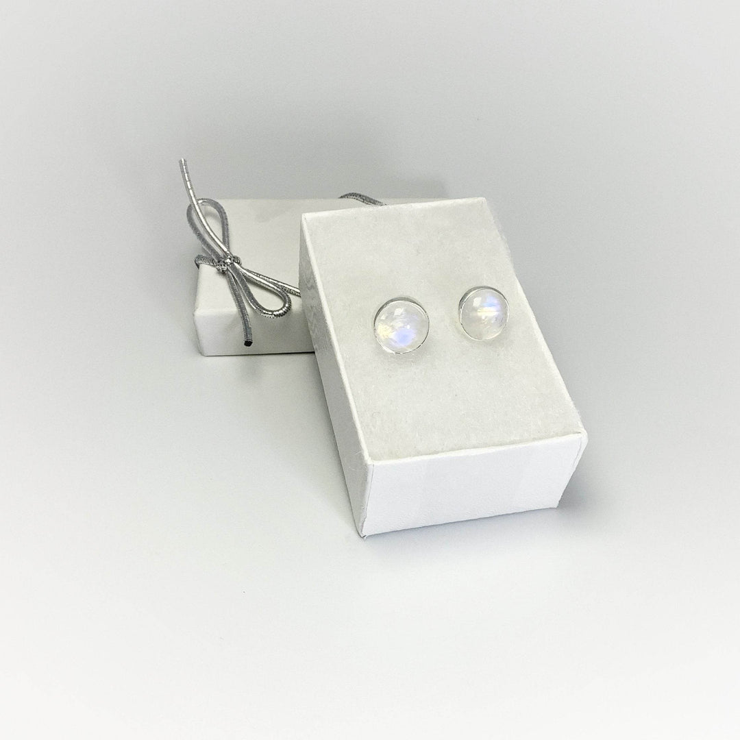 Rainbow Moonstone Stud Earrings - Rocks and Gems Canada