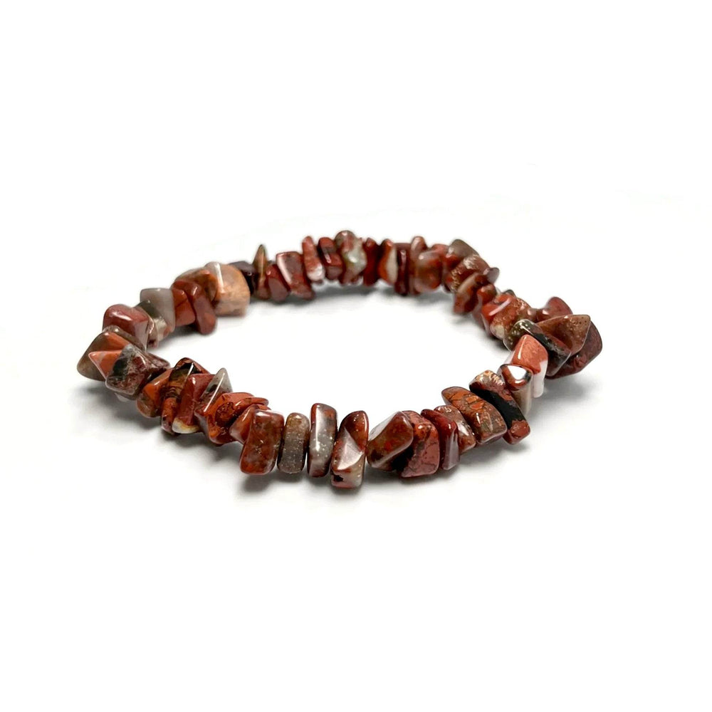 Red Brecciated Jasper Chip Beaded Bracelet - Rocks and Gems Canada