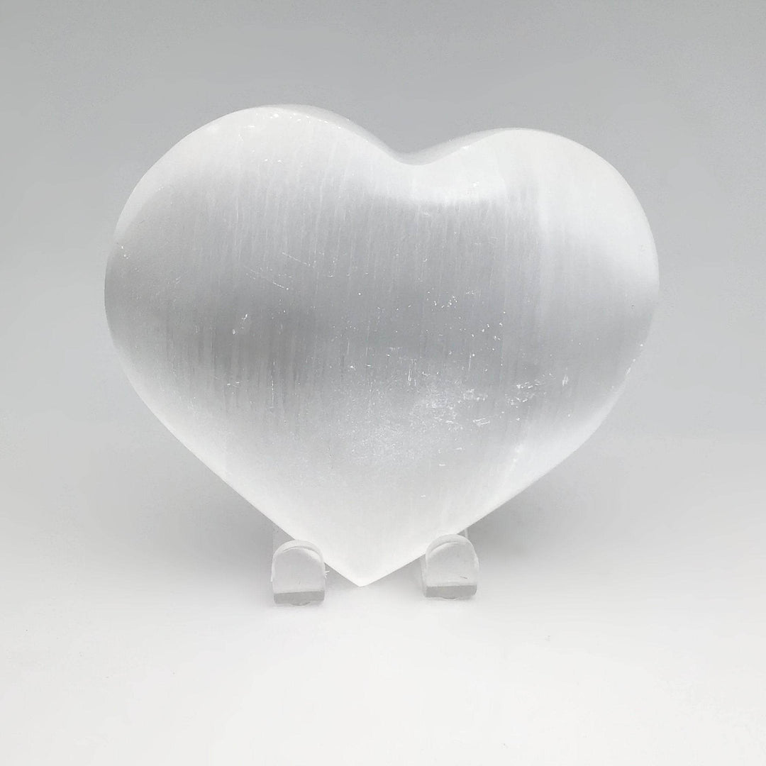 Selenite Heart with Angel Wing Engraving - Rocks and Gems Canada