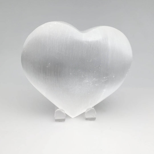 Selenite Heart with Angel Wing Engraving - Rocks and Gems Canada