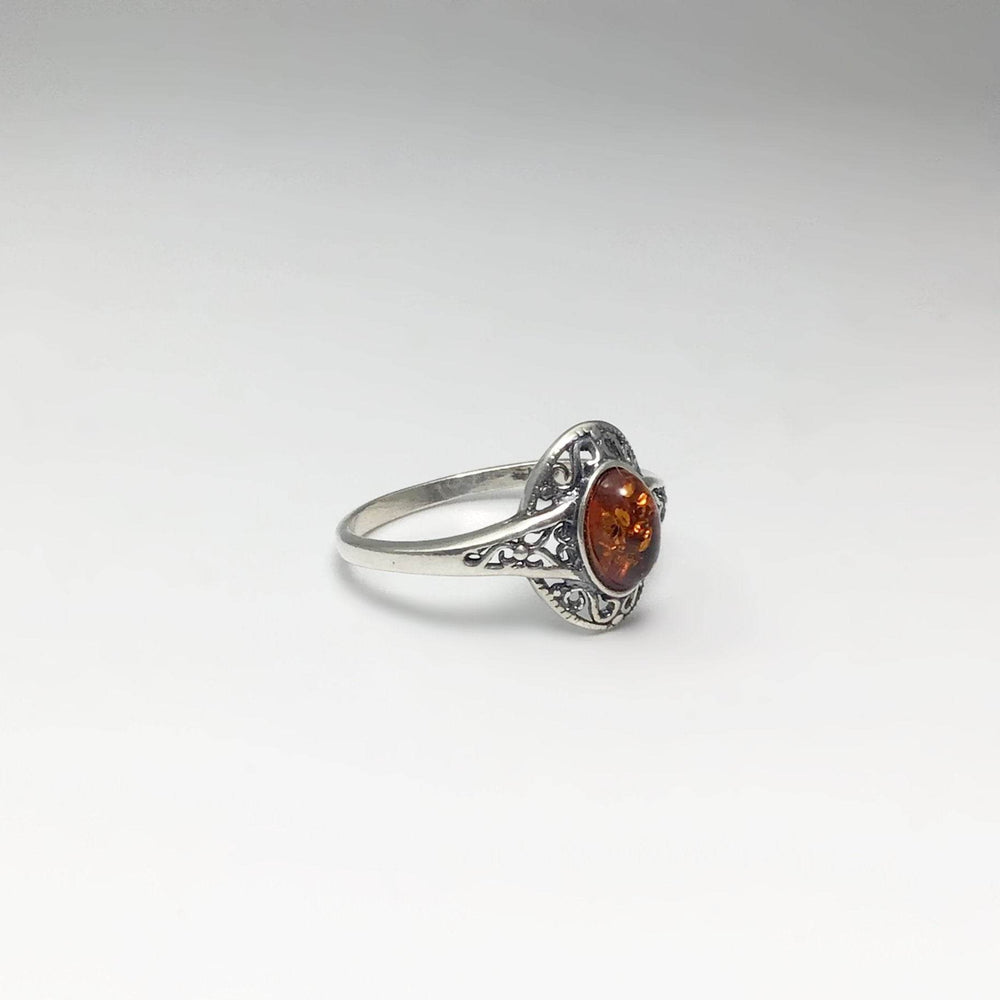 Cognac Amber Ring - Rocks and Gems Canada
