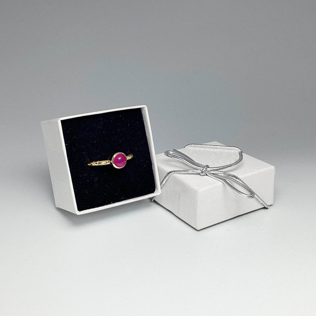 Pink Jade Gold Finish Ring - Rocks and Gems Canada