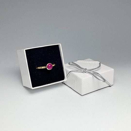 Pink Jade Gold Finish Ring - Rocks and Gems Canada