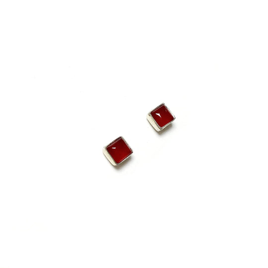Carnelian Agate Stud Earrings - Rocks and Gems Canada