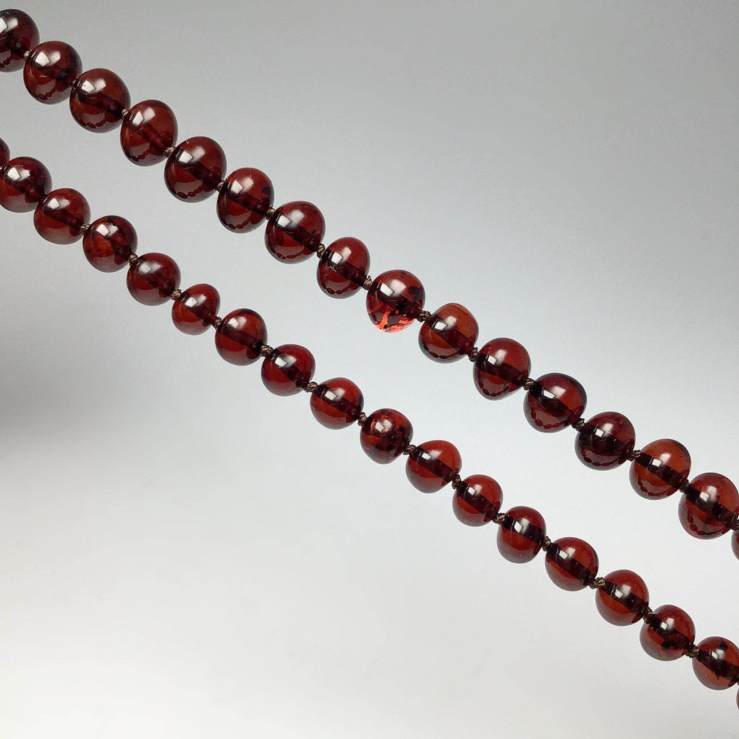 Cherry Amber Beaded Necklace - Rocks and Gems Canada
