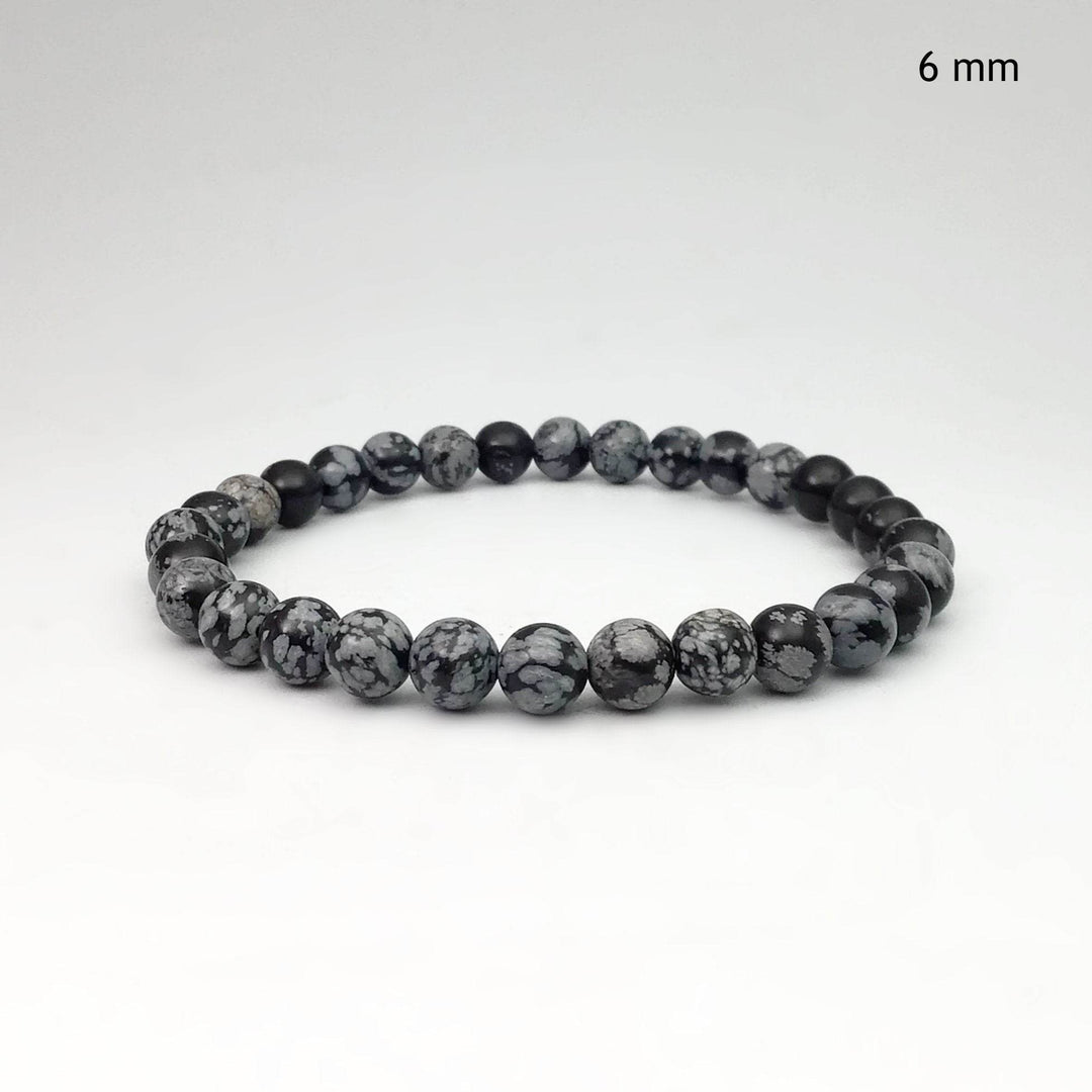 Snowflake Obsidian Beaded Bracelet - Rocks and Gems Canada