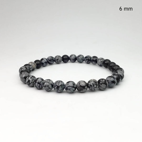 Snowflake Obsidian Beaded Bracelet - Rocks and Gems Canada