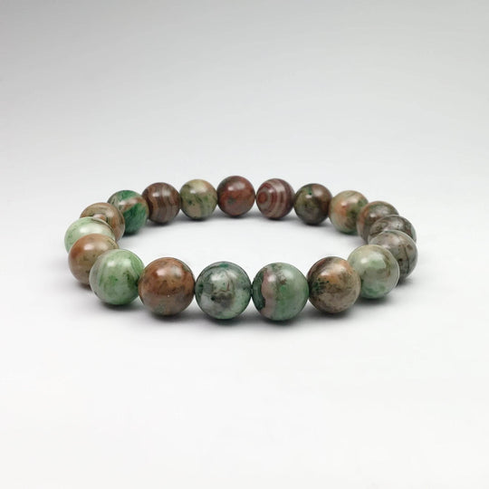Green Crazy Lace Agate Beaded Bracelet - Rocks and Gems Canada