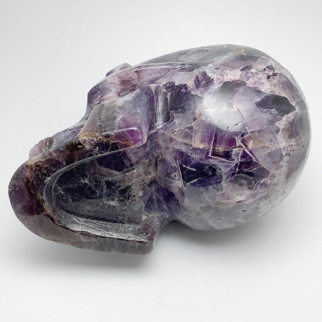 Large Chevron Amethyst Crystal Skull - Rocks and Gems Canada
