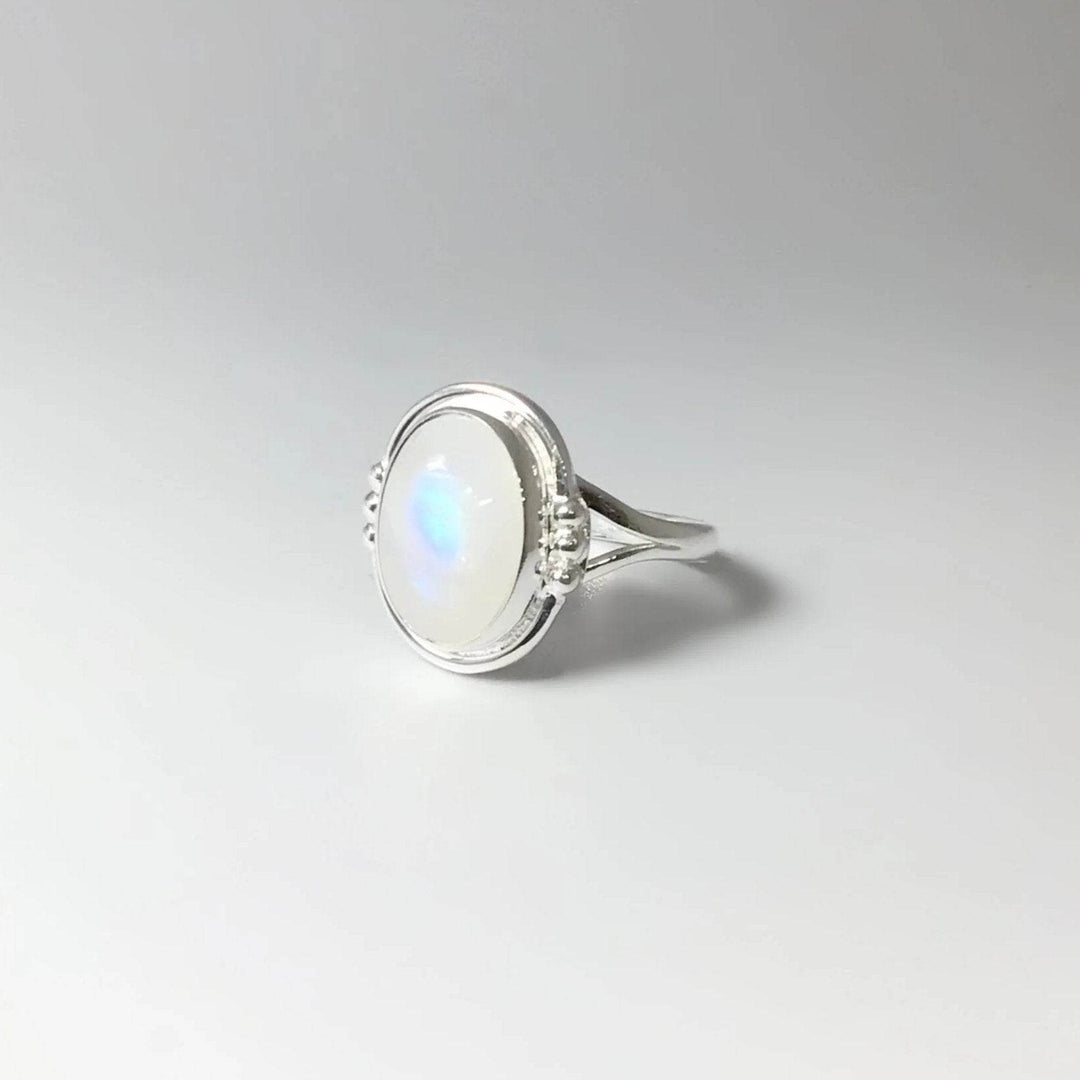 Rainbow Moonstone Ring - Rocks and Gems Canada